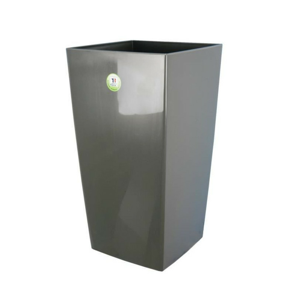 Riviera pot de fleurs nuance - carre - 38 x 38 x h 69 cm - gris paillete