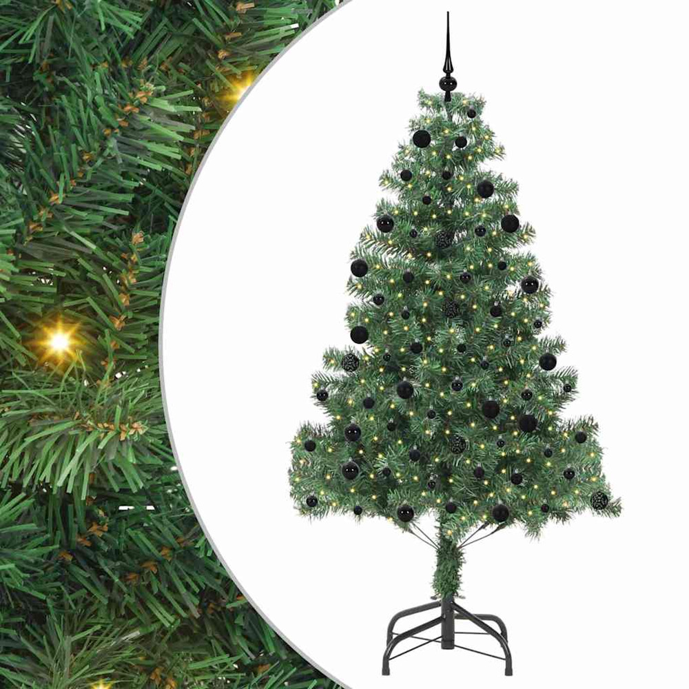 Sapin de noël avec 300 led avec support vert 210 cm pvc