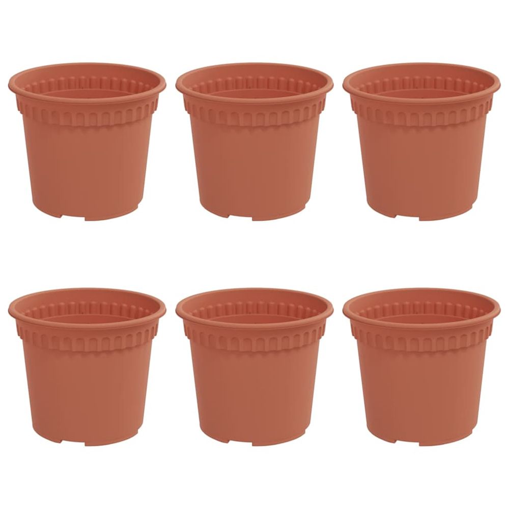 Pot à fleurs rond 6 pc rouge brique ø 12,5 x 10 cm plastique