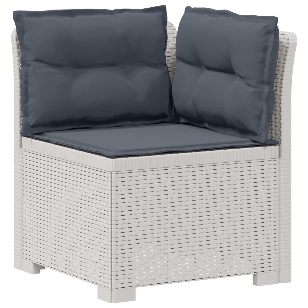 Canapé de jardin 1 place avec coussins look rotin pp blanc