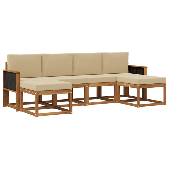 Ensemble de canapés d'extérieur 6 pcs naturel et beige