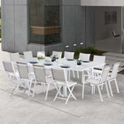 Salon de jardin en aluminium et verre white star table + 8 fauteuils + 4 chaises