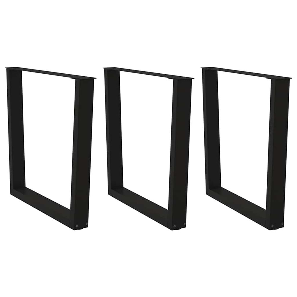 Pieds de table à manger en v 3 pièces noir 90 x (72-73,3) cm acier
