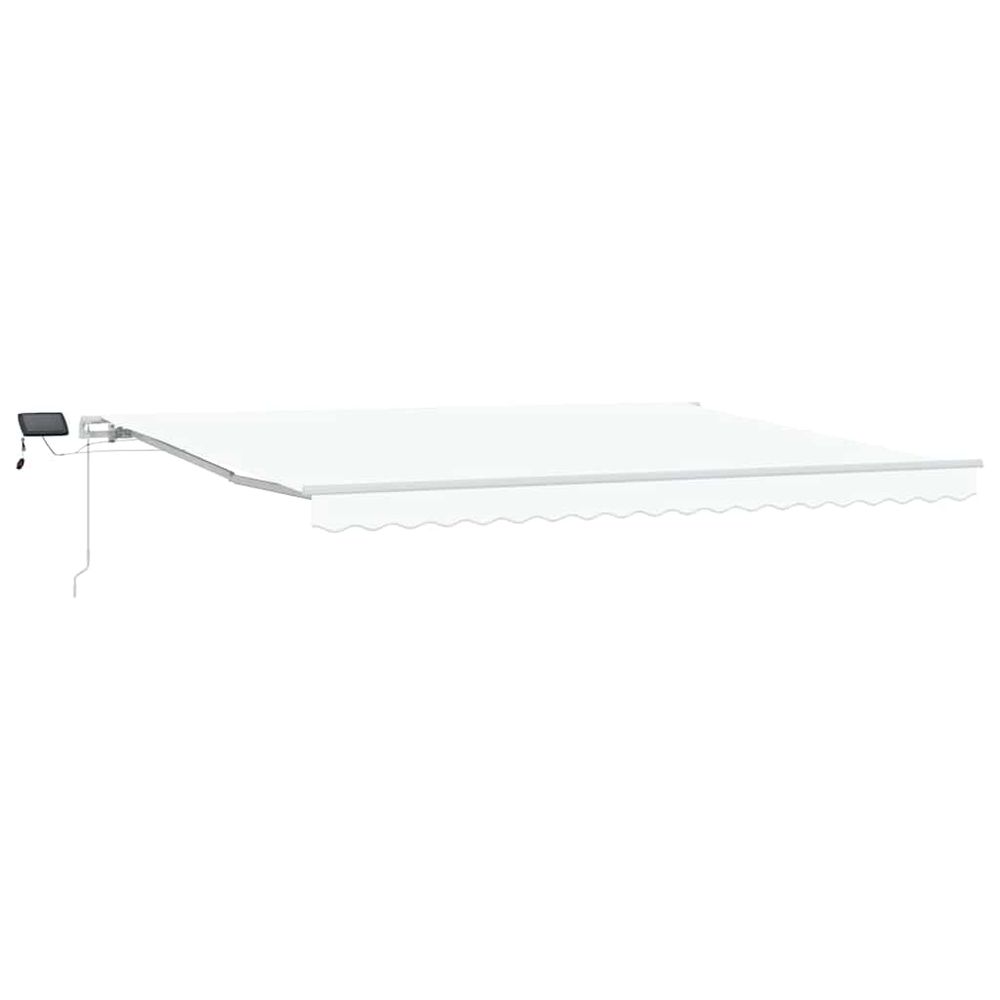 Auvent rétractable blanc 450 × 350 cm tissu et aluminium