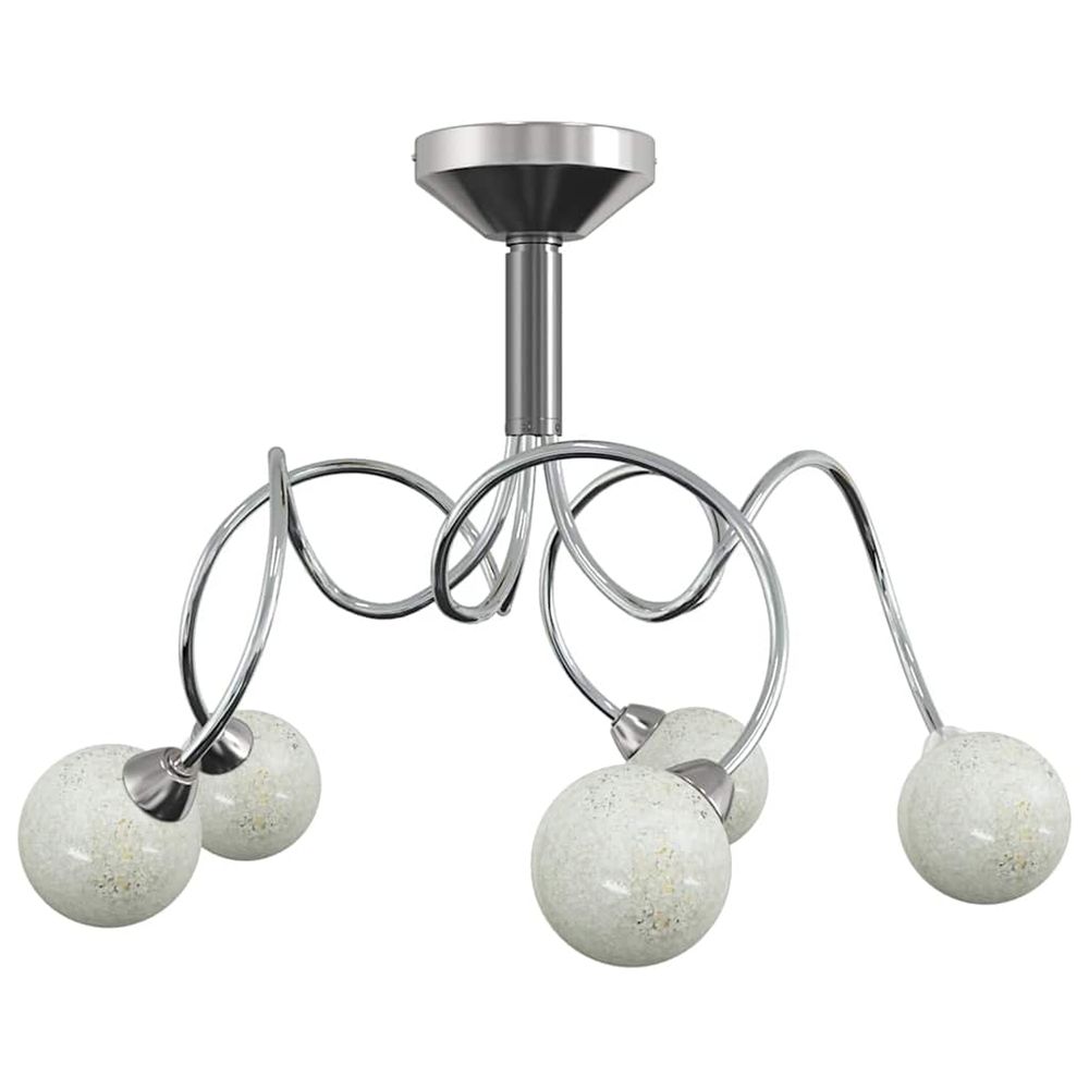 Plafonnier avec abat-jour ronds en verre pour 5 led g9