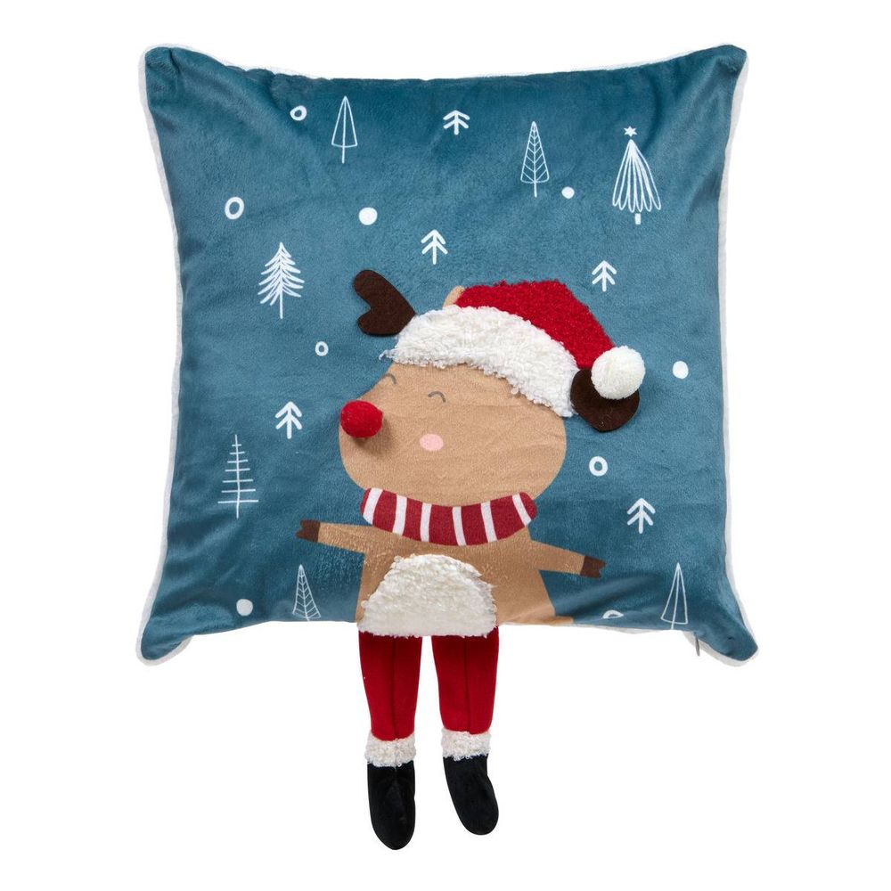 Coussin de noël noelino renne 40 x 40 cm