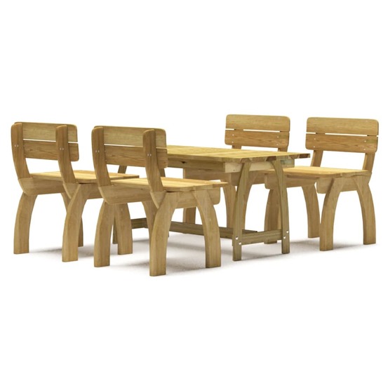 Ensemble à manger de jardin 5 pcs bois de pin imprégné