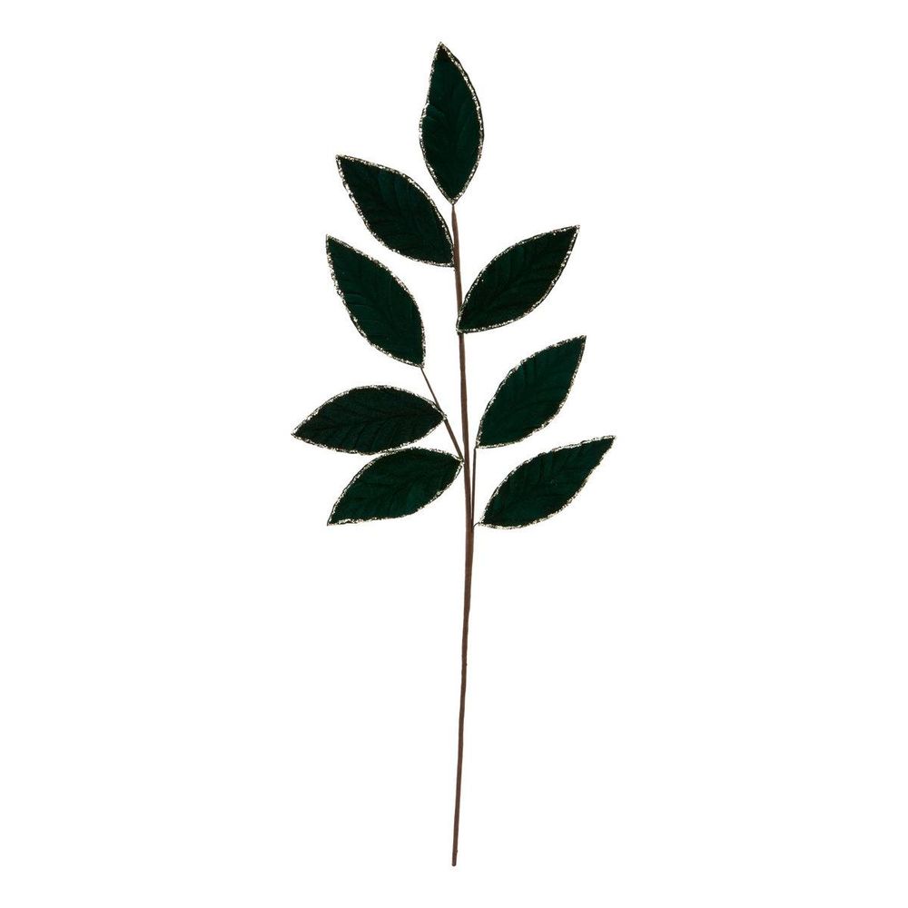 Branche décorative feuilles vertes h. 62 cm