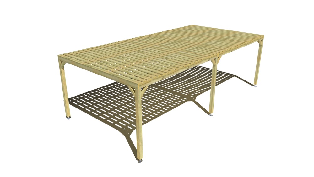 Pergola bois • 8m x 4m • indépendante • sens largeur • platelage bois • livraison comprise