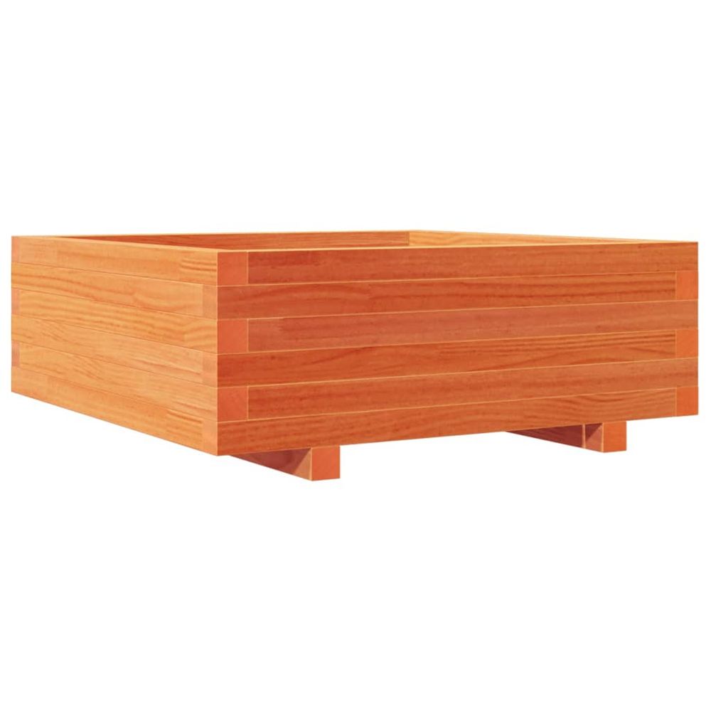 Jardinière d'extérieur cire marron 70x70x26,5 cm bois de pin massif