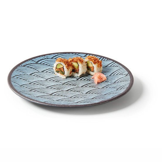 Assiette mélamine plate motifs bleus ø 22 à 27 cm - pujadas