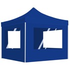 Tente de réception pliable avec parois aluminium 2x2 m bleu