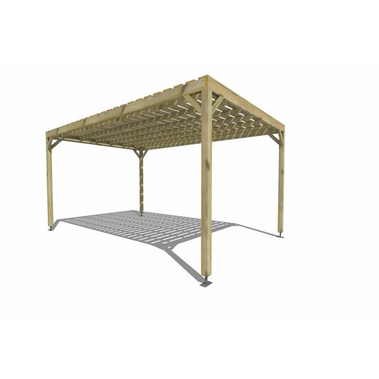 Pergola bois • 3m x 5m • indépendante • sens profondeur • platelage bois • livraison comprise