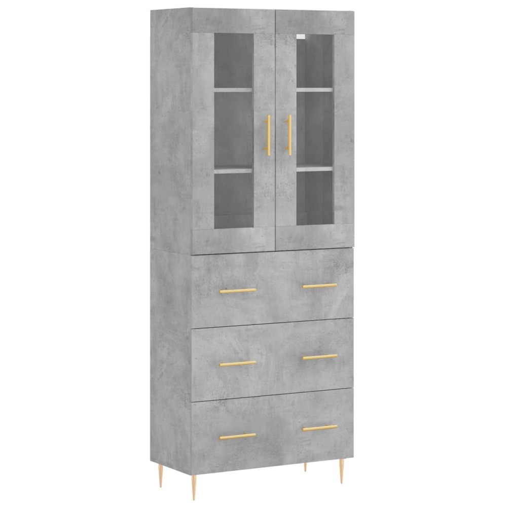Buffet bahut commode armoire meuble de rangement organisateur cuisine salle de séjour salon haut 69,5 x 34 x 180 cm bois d'in