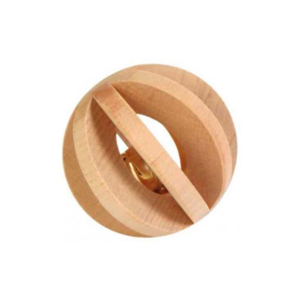 Balle en bois avec clochette