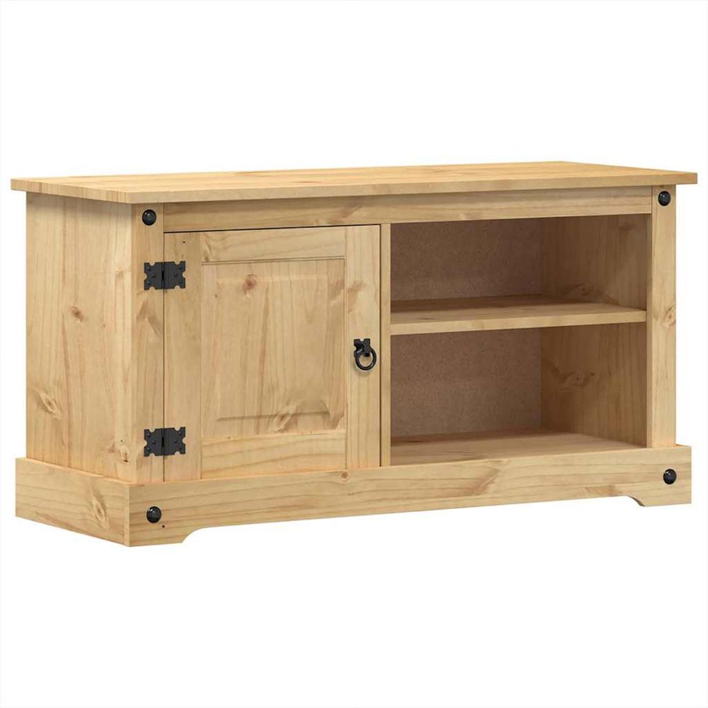 Meuble tv corona 100x40x52 cm bois de pin massif