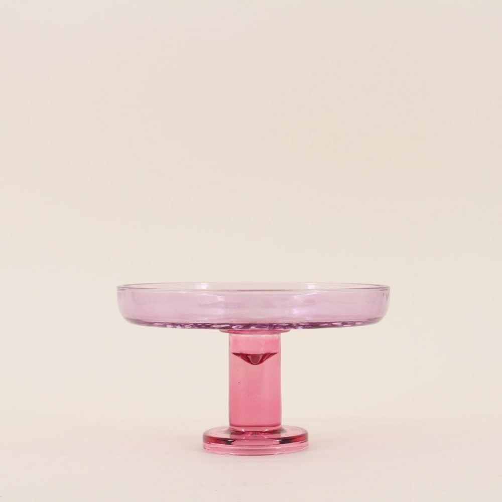 Coupe sur pied bicolore en verre taillé 17x10cm