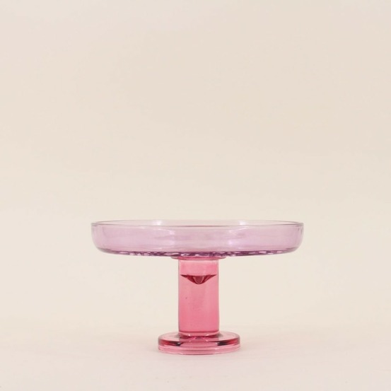 Coupe sur pied bicolore en verre taillé 17x10cm