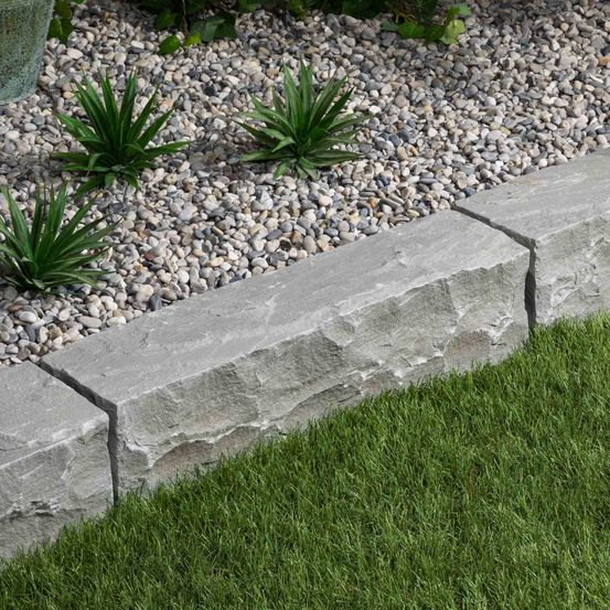 Bordure de jardin grès kandla gris 50x12x12 cm (lot de 40 bordures soit 20 mètres) - ro'ma nature