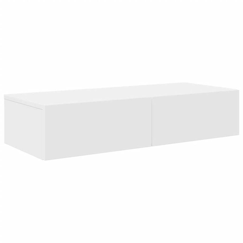 Étagère murale avec tiroirs blanc 80x33x17 cm bois d'ingénierie