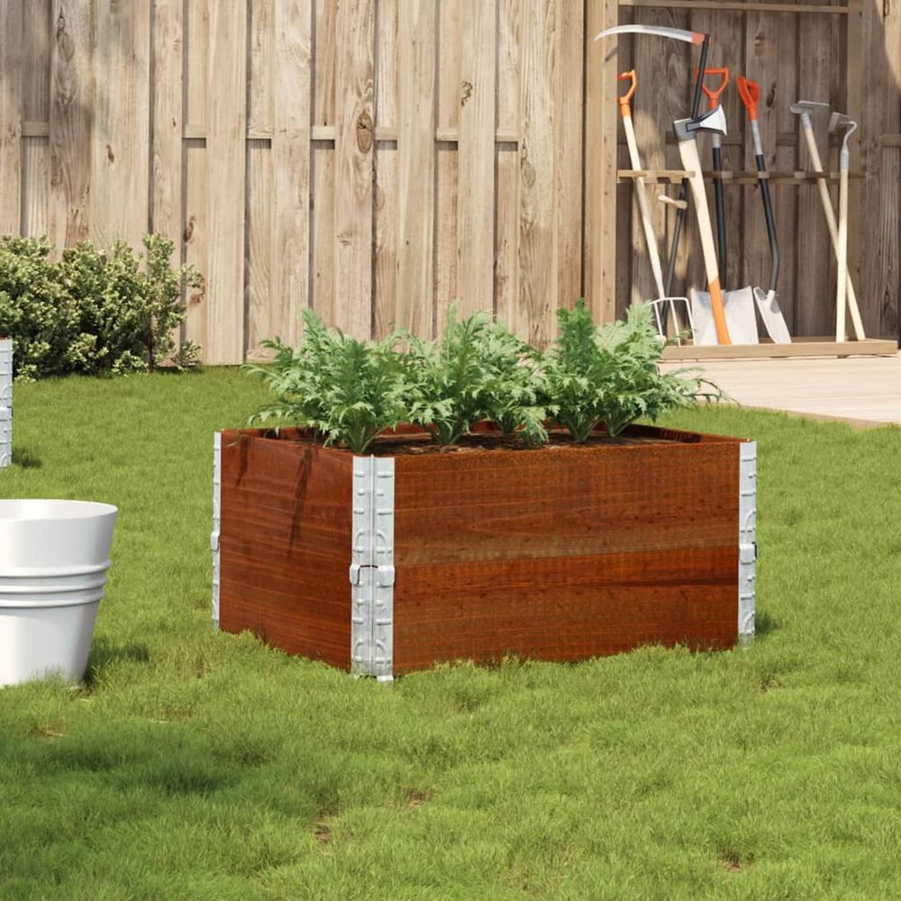 Carré potager en pin massif marron pour balcon et jardin potager 80x60cm