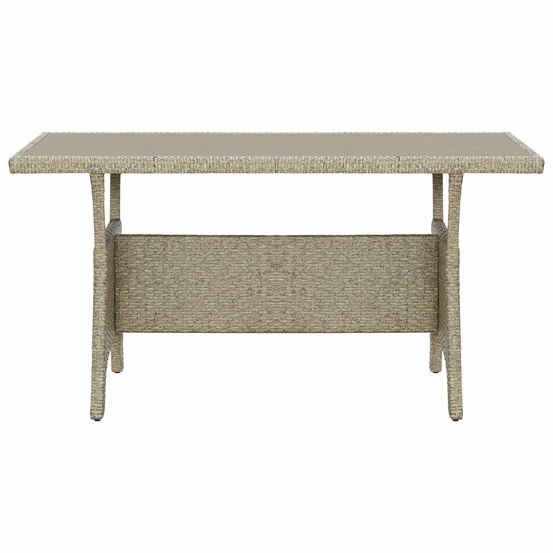 Table de jardin gris 120x70x66 cm résine tressée