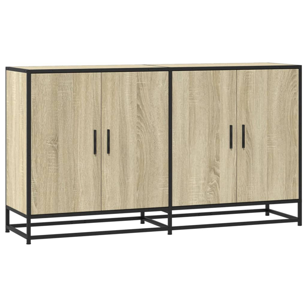 Buffet chêne sonoma 134x35x76 cm bois d'ingénierie