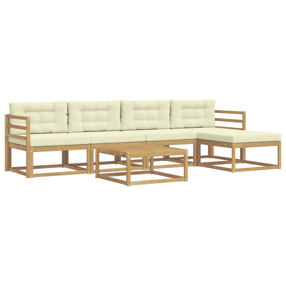 Ensemble de canapés d'extérieur 6 pc blanc et crème polyester