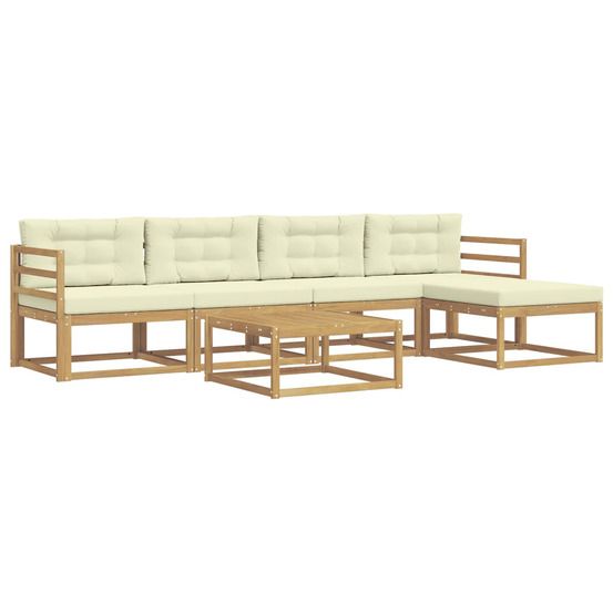 Ensemble de canapés d'extérieur 6 pc blanc et crème polyester