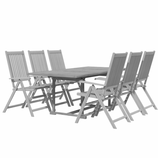 Ensemble de salle à manger de jardin meuble extérieur 7 pièces bois d'acacia massif