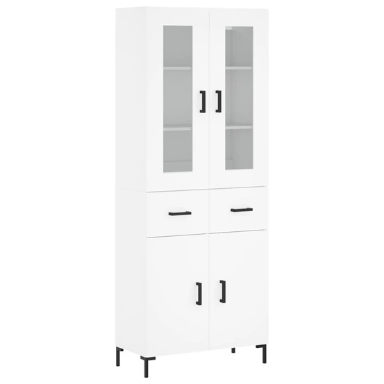 Buffet bahut commode armoire meuble de rangement organisateur cuisine salle de séjour salon haut 69,5 x 34 x 180 cm bois d'in
