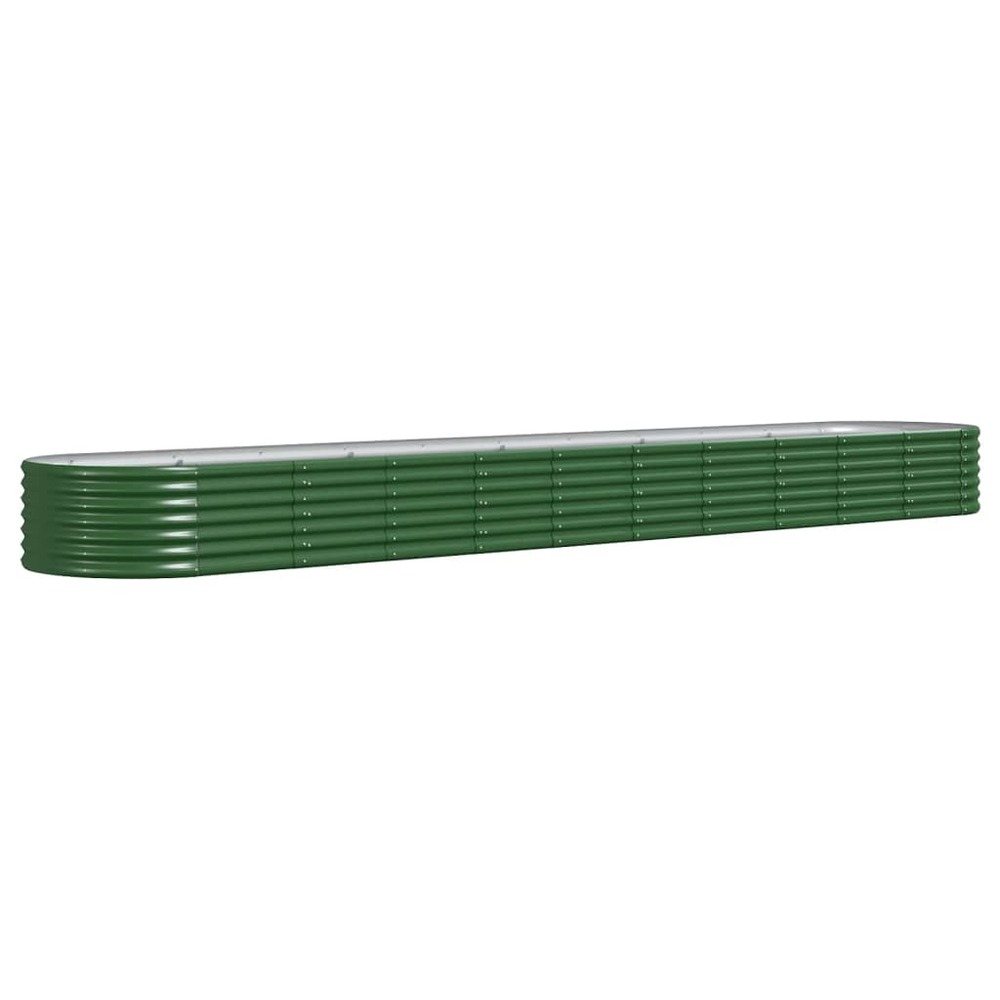 Lit surélevé de jardin acier galvanisé 440x80x36 cm vert