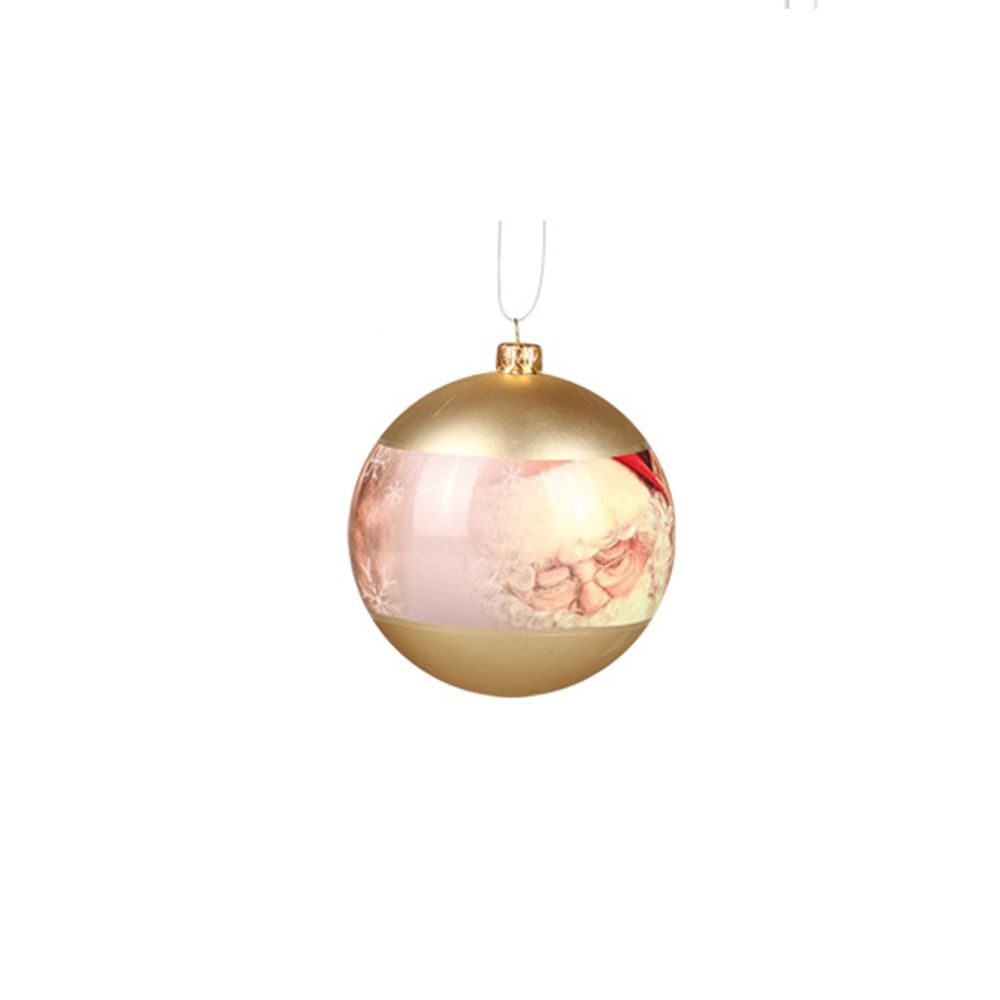 Lot de 4 boules de noël père noël – or