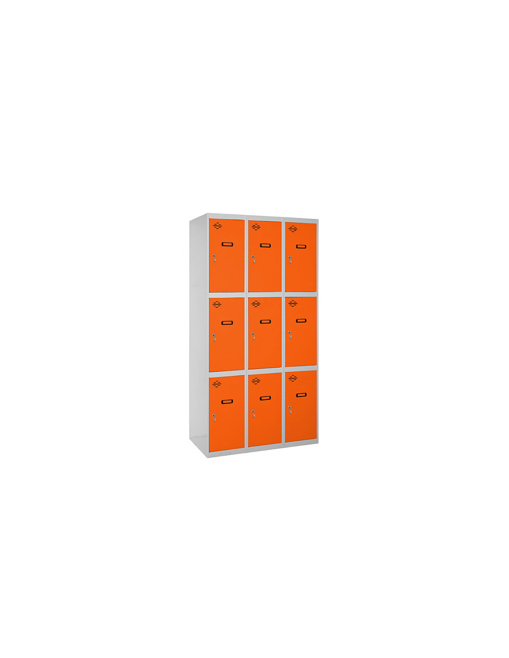 Casier-armoire simonlocker desm. 3 portes 3/9 400 (1200) gr/oran gris/orange 1800x1200x500 - simonrack