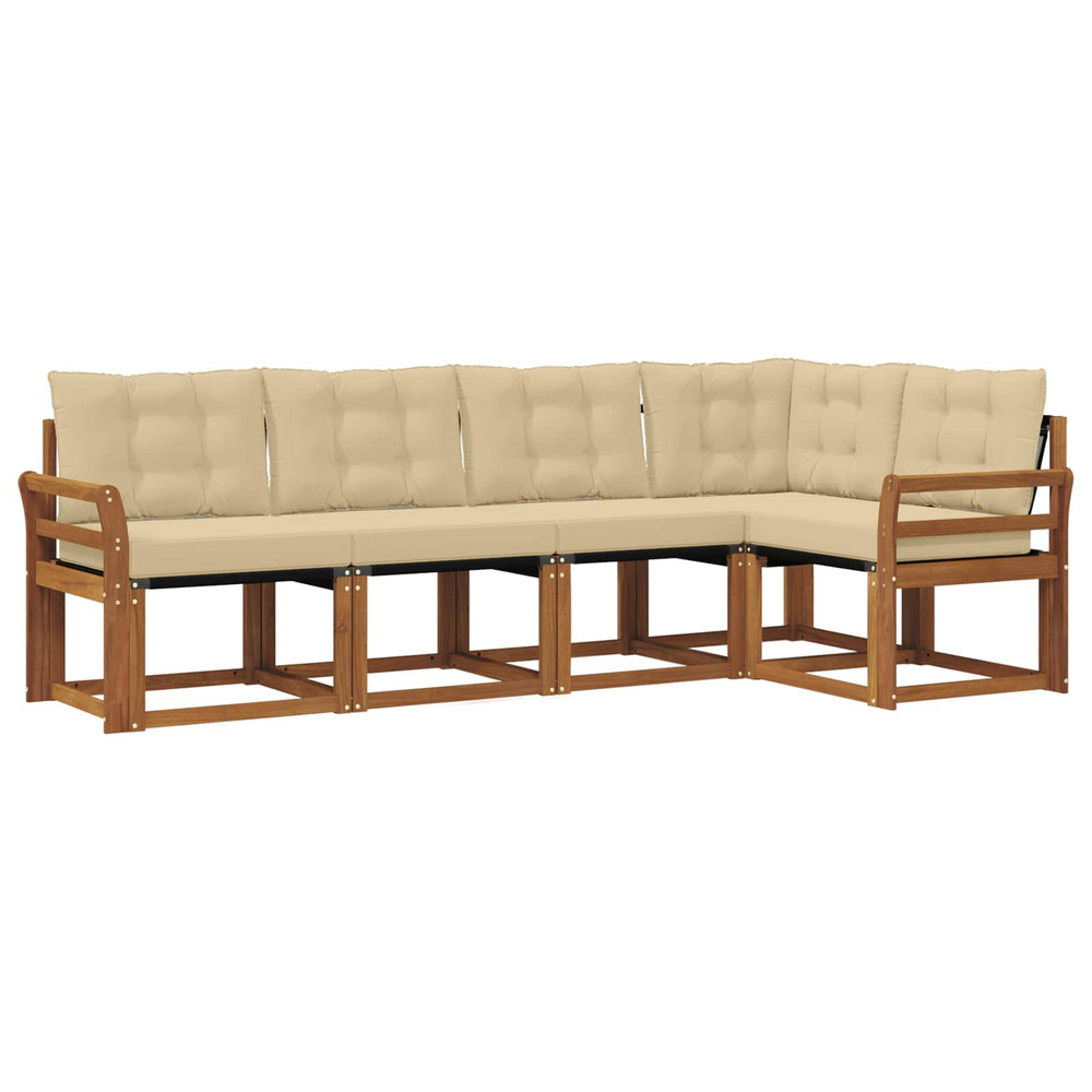 Ensemble de canapés d'extérieur 5 pcs naturel et beige