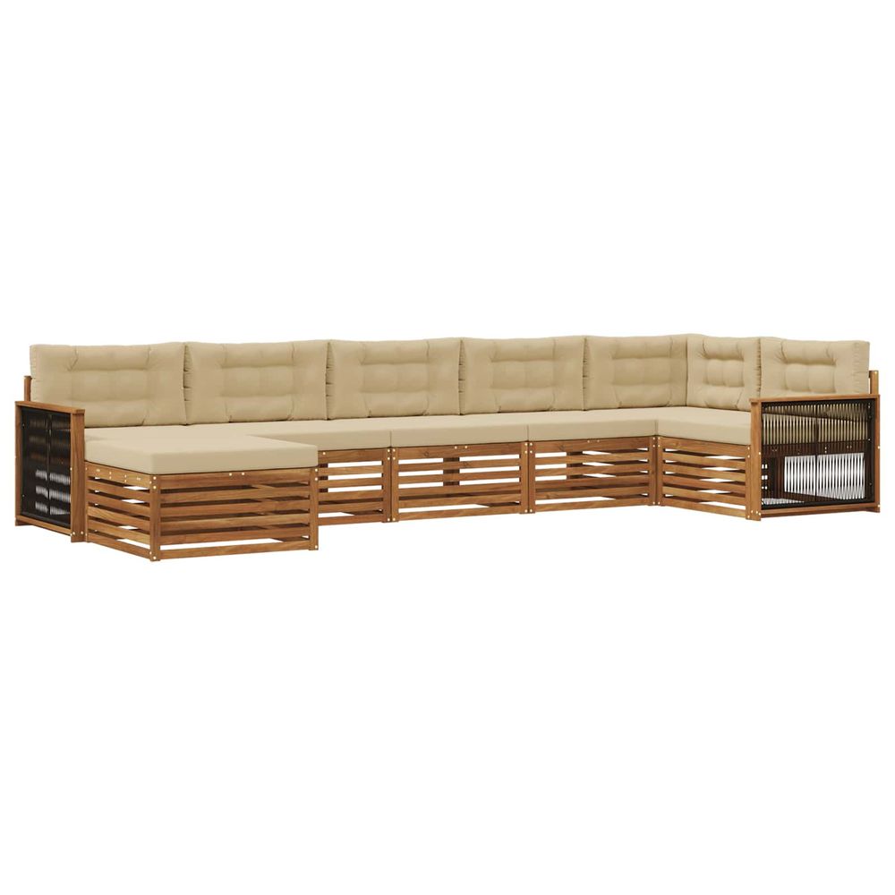 Ensemble de canapés d'extérieur 7 pc naturel et beige