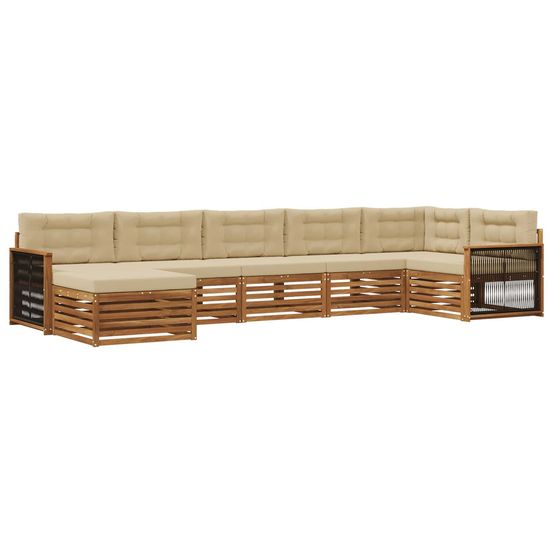 Ensemble de canapés d'extérieur 7 pc naturel et beige