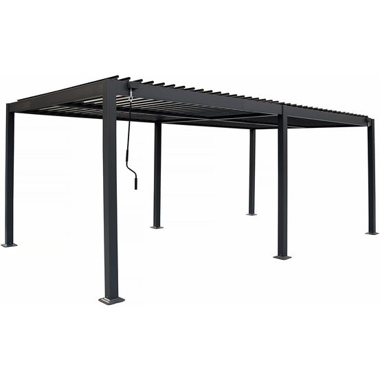 Pergola bioclimatique avec rideau en aluminium