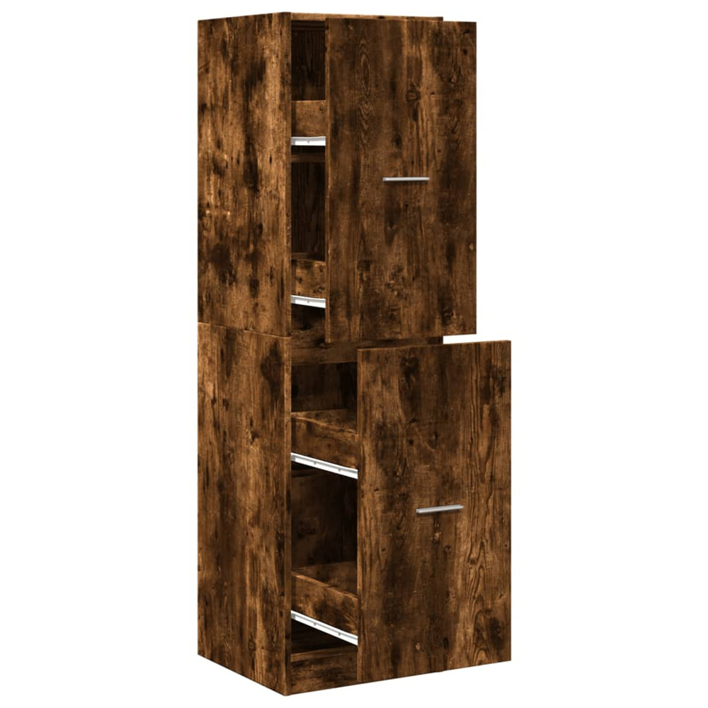 Armoire d'apothicaire chêne fumé 40x41x144,5 cm bois ingénierie