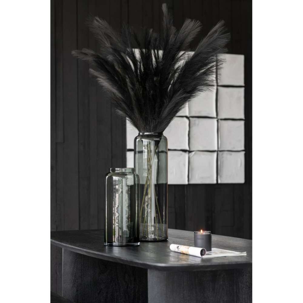 Vase droit en verre gris 19x19x40 cm