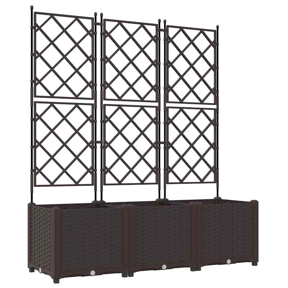 Cache-pot de jardin 3 pc marron 120 x 40 x 143 cm pp