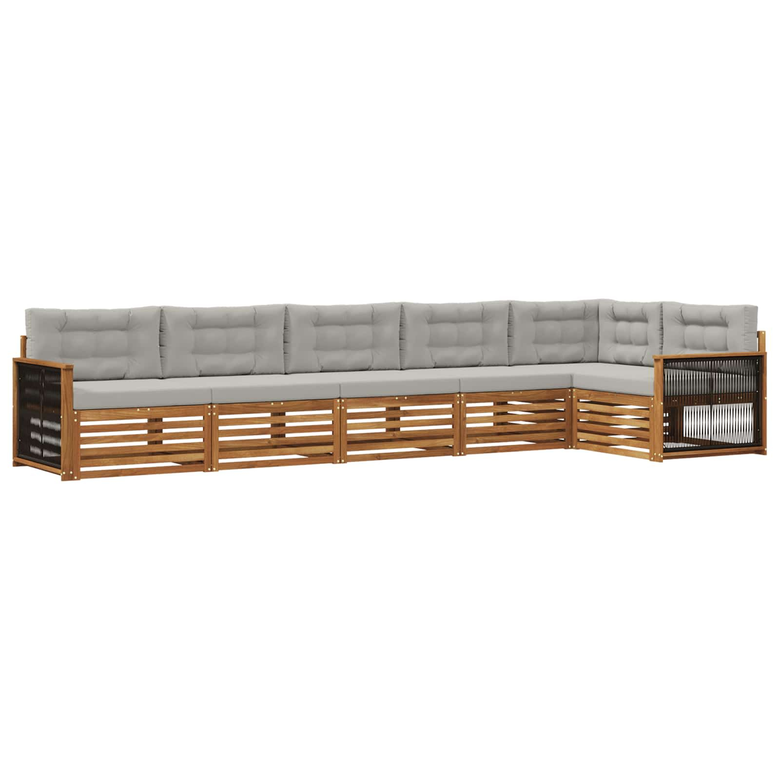 Ensemble de canapés d'extérieur 6 pcs naturel et gris clair
