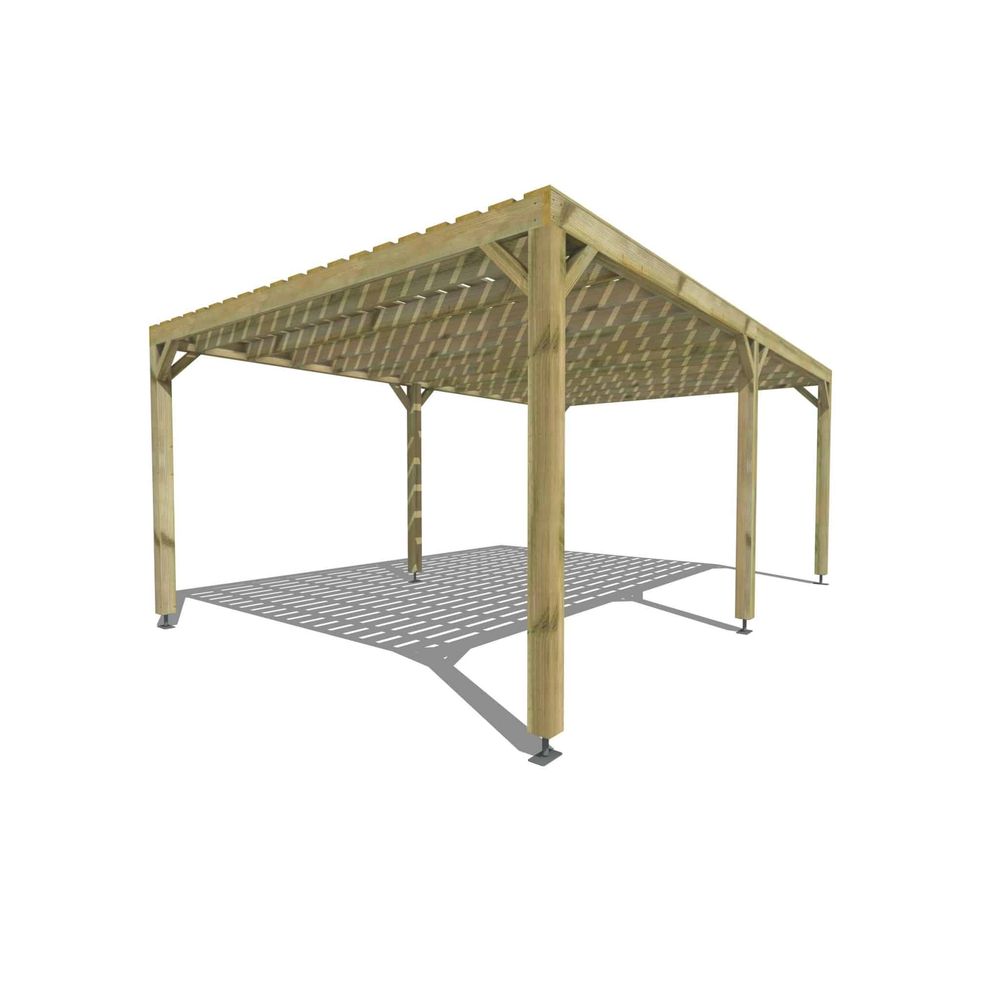 Pergola bois • 6m x 4m • indépendante • sens profondeur • platelage bois • livraison comprise