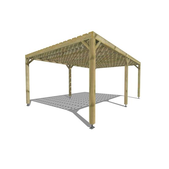 Pergola bois • 6m x 4m • indépendante • sens profondeur • platelage bois • livraison comprise