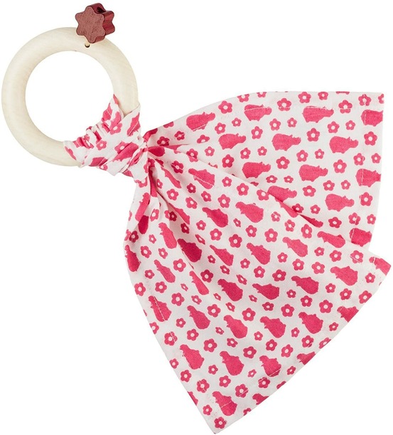 Hochet doudou bib0+ rose