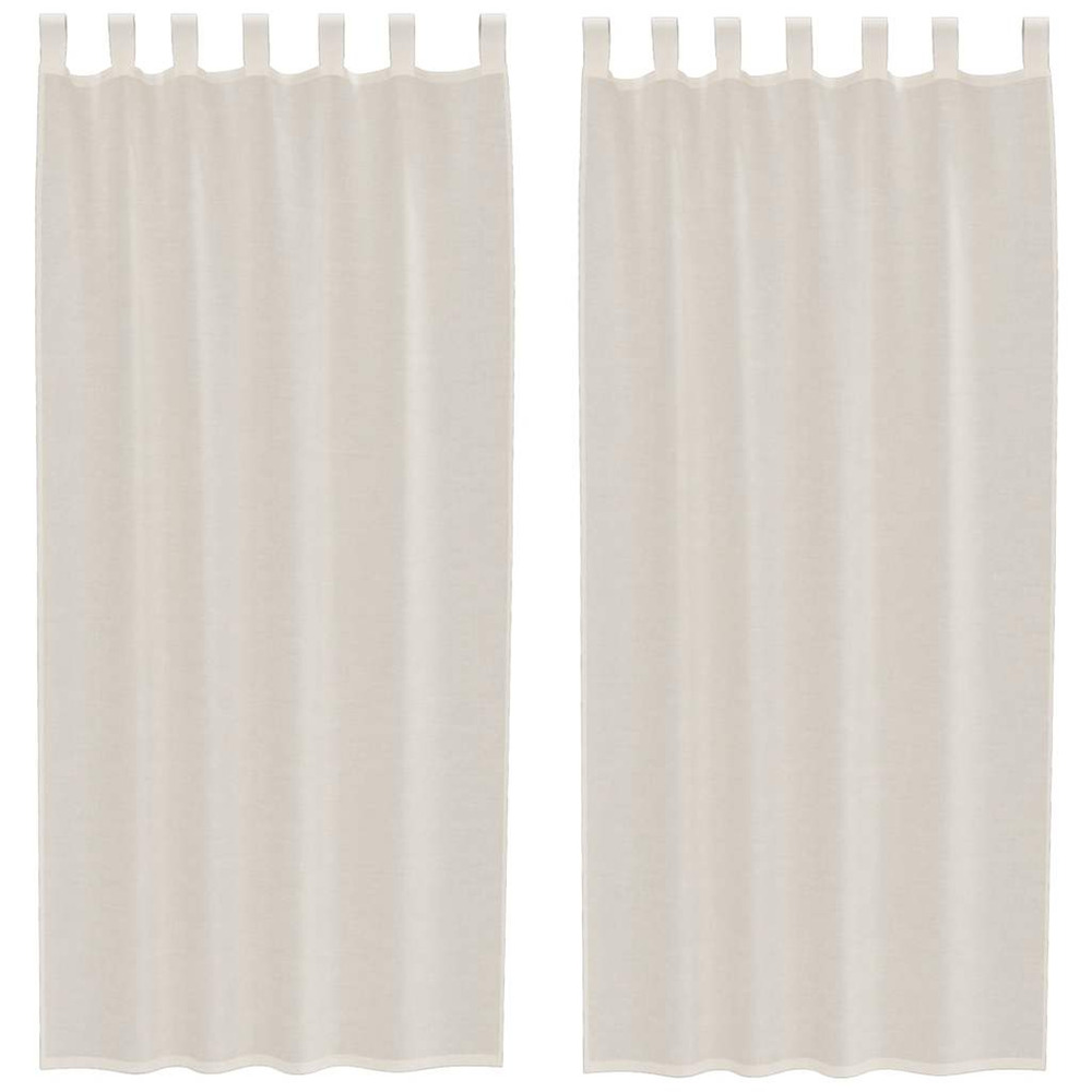 Rideaux en voile avec passants 2 pcs crème