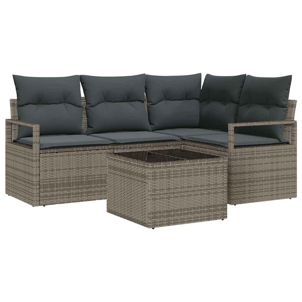 Ensemble de canapé de jardin avec coussin 5 pcs gris clair