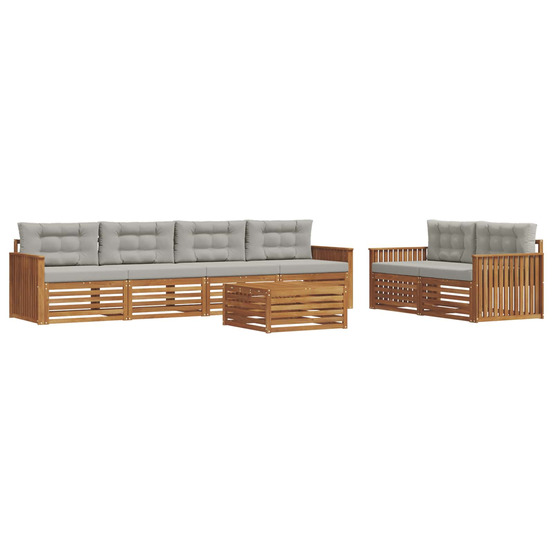 Ensemble de canapés d'extérieur 7 pcs gris naturel et clair