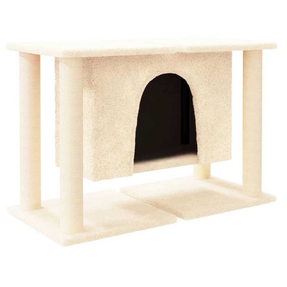 Arbre à chat avec griffoirs en sisal crème 50 cm