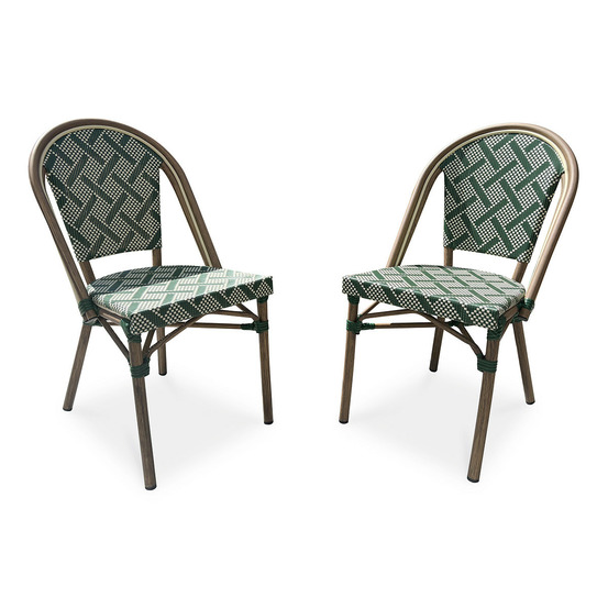 Lot de 2 chaises de jardin empilable
